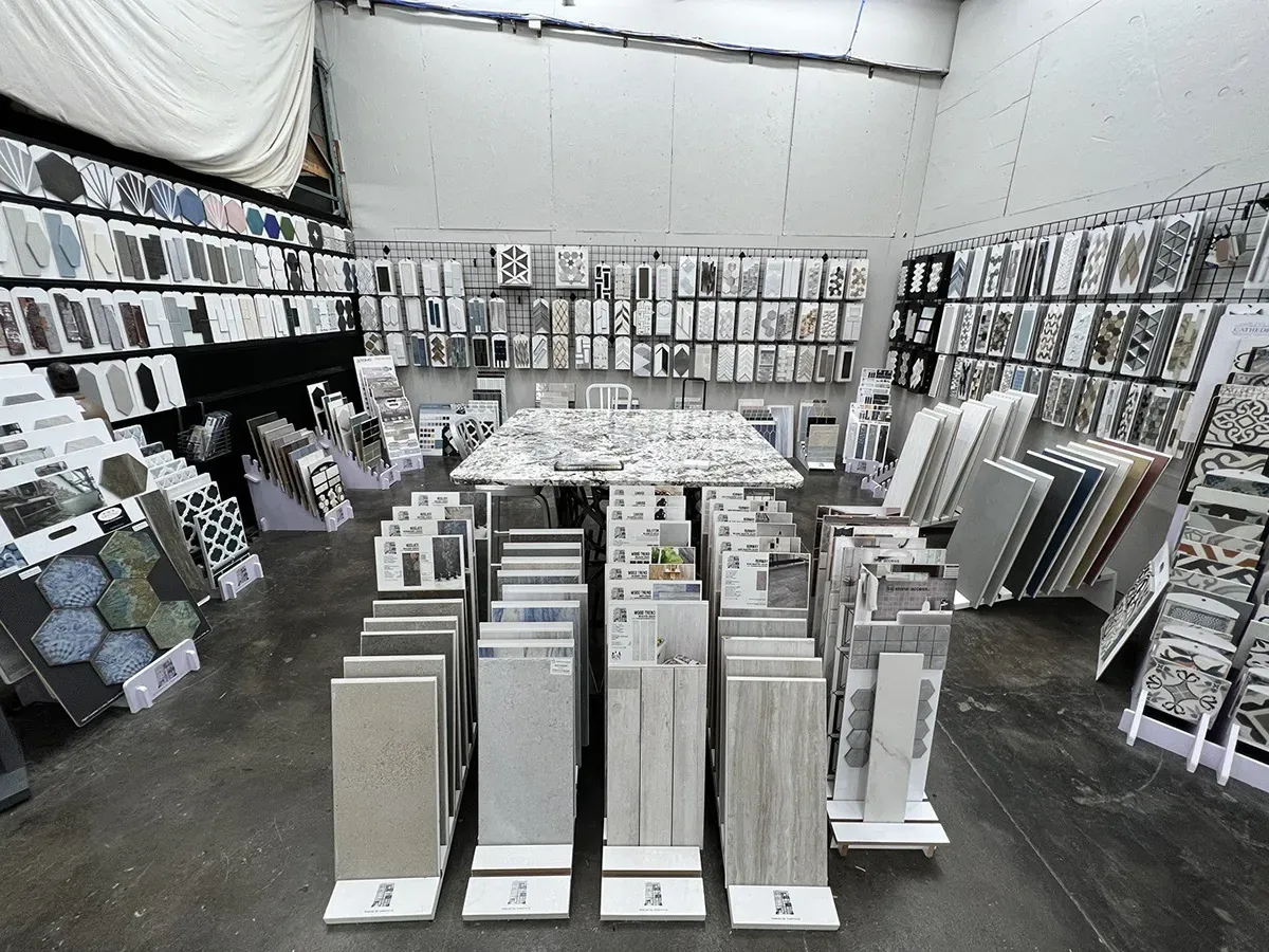Tile and flooring samples displayed throughout the Carpetland USA showroom in Dothan | Carpetland USA Granite & Flooring